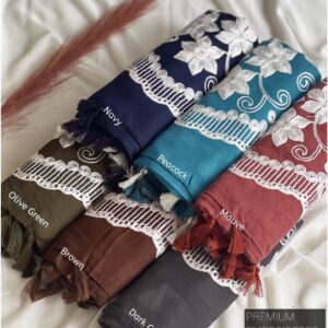 Embroidered cotton hijab